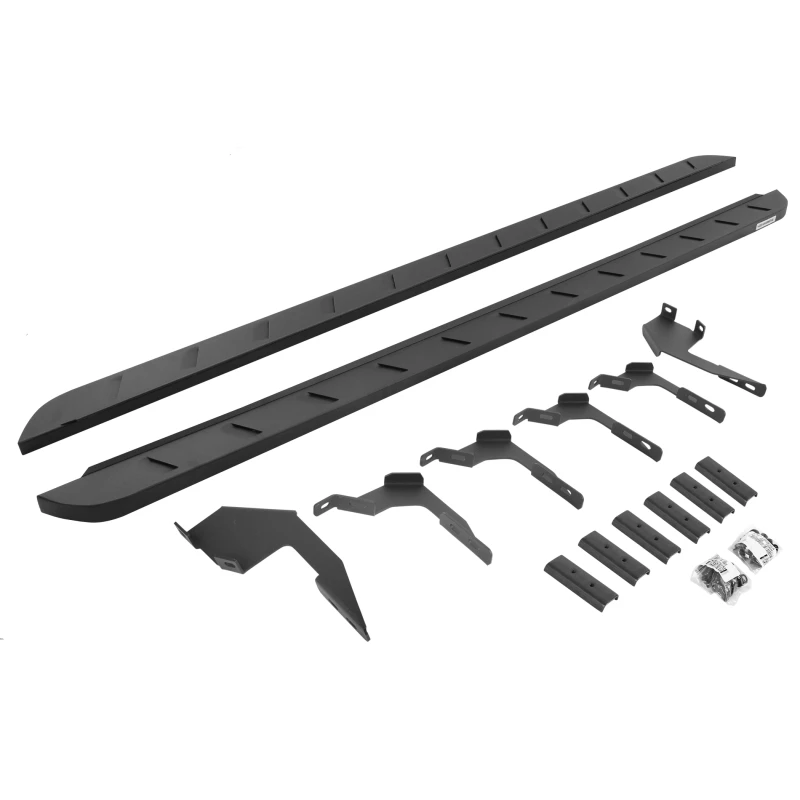 Go Rhino 19-22 Ford Ranger Crew Cab 4DR RB10 Slim Laufbretter Kit (Inkl. Halterungen) - Tex. Schwarz