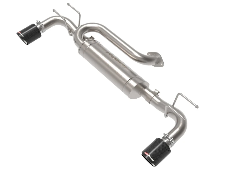 aFe 19-22 Mazda 3 L4 2.5L Takeda 3in auf 2-1/2in 304 SS Axle-Back Auspuff mit Carbon Fiber Endrohr