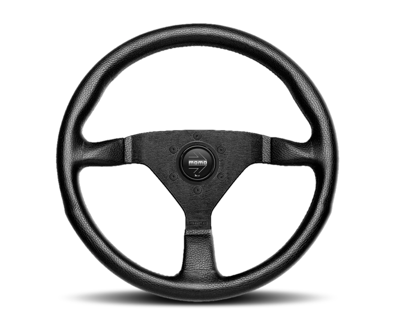 Momo Montecarlo Steering Wheel 320 mm - Black Leather/Black Stitch/Black Spokes