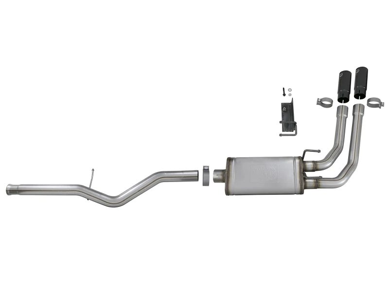 aFe Rebel Series 3in auf 2,5in 409 SS Kat-Back Auspuffanlage mit schwarzen Endrohren 09-18 GM Silverado/Sierra 5,4L