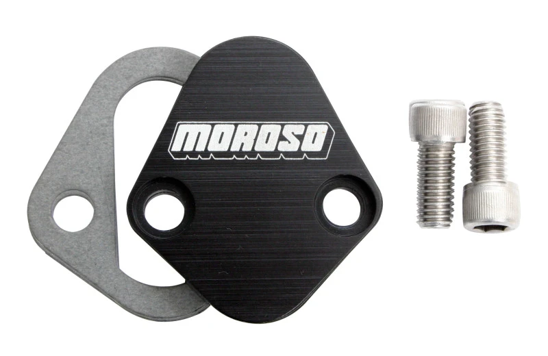 Moroso Kraftstoffpumpen-Block-Off-Platte mit Dichtungen – Billet Aluminium