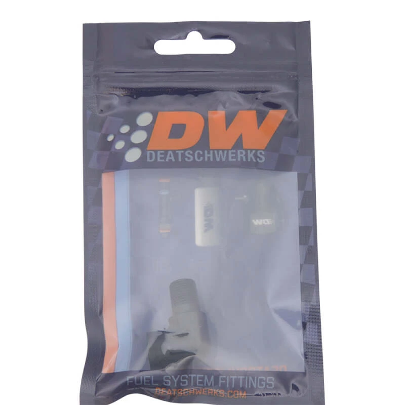 DeatschWerks 90-Grad 1/8 Zoll NPT Männlich auf Weiblich 1/8 Zoll NPT - Anodisiert Matt Schwarz