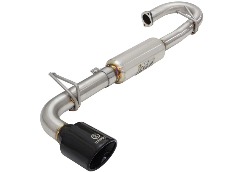 aFe Takeda 11-16 Scion TC 2,5L 2 1/4-2 1/2 Zoll Edelstahl-Achse-Rückabgasanlage mit schwarzer Spitze
