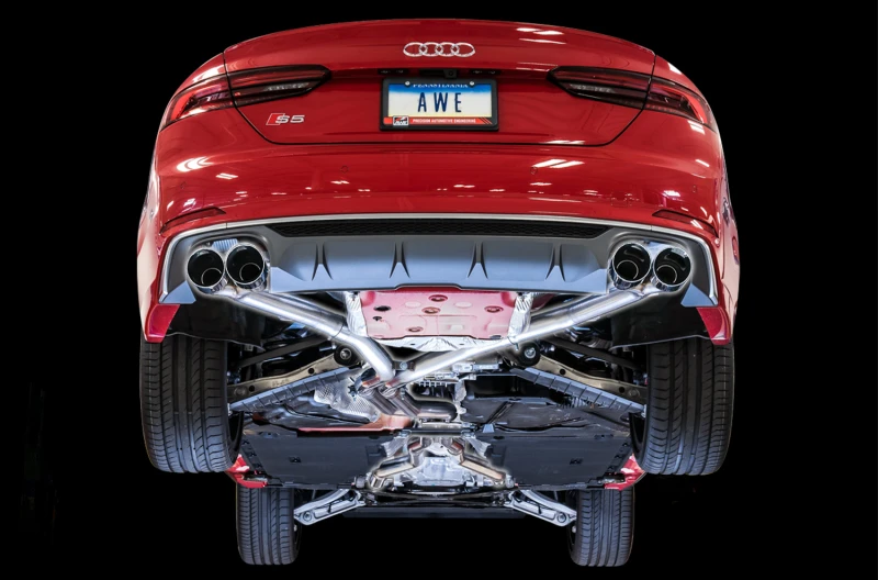 AWE Tuning Audi B9 S5 Coupé 3.0T Track Edition Auspuff - Diamantschwarze Endrohre (102mm)