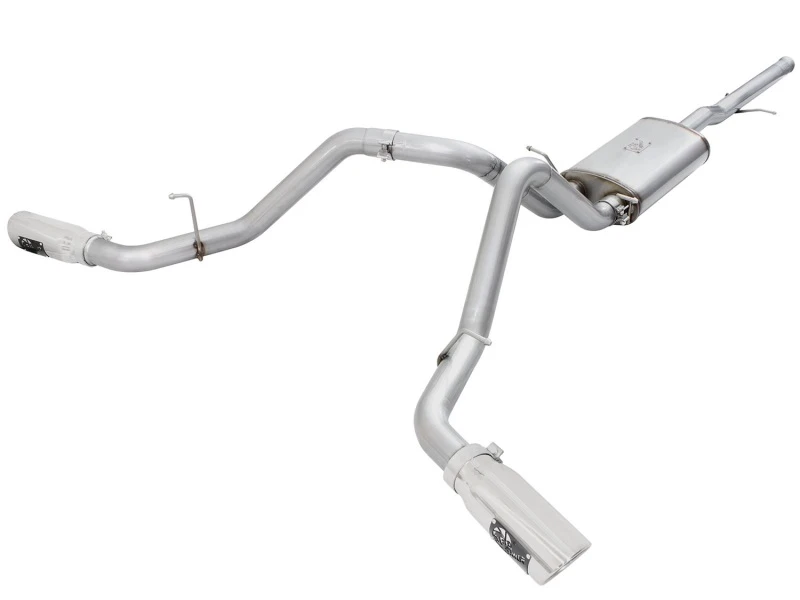 afe_49-44057-P-6792c594cb88d aFe Mach Force-XP Auspuff 3in Kat-Back SS 14-15 GM 1500 Trucks 4,3L/5,3L Dual Split mit polierter Spitze