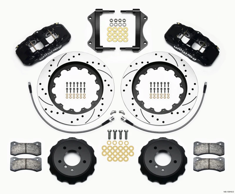 Wilwood AERO6 Front Hat Kit 15.00 Drilled 2007-2011 BMW E90 Series w/Lines