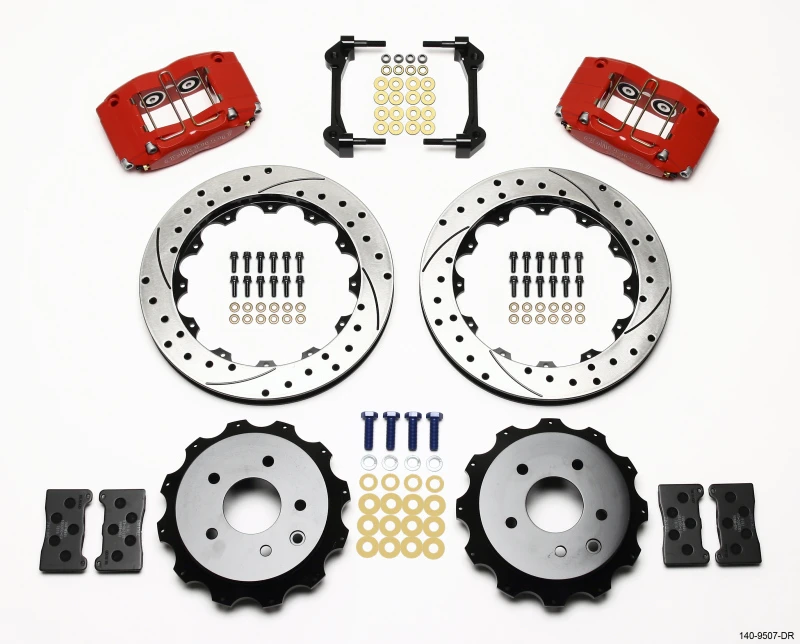 Wilwood Dynapro Radial Heck-Kit 13,00 Zoll gebohrt rot Nissan 350Z/Fiti G35