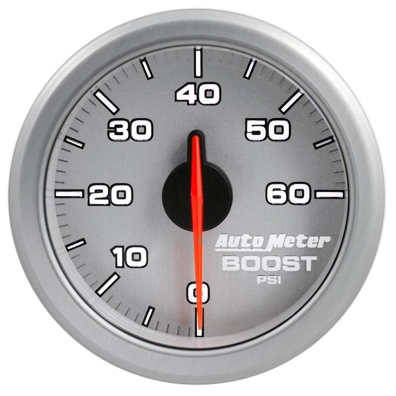 Autometer Airdrive 2-1/6-Zoll-Boost-Manometer 0-60 PSI - Silber