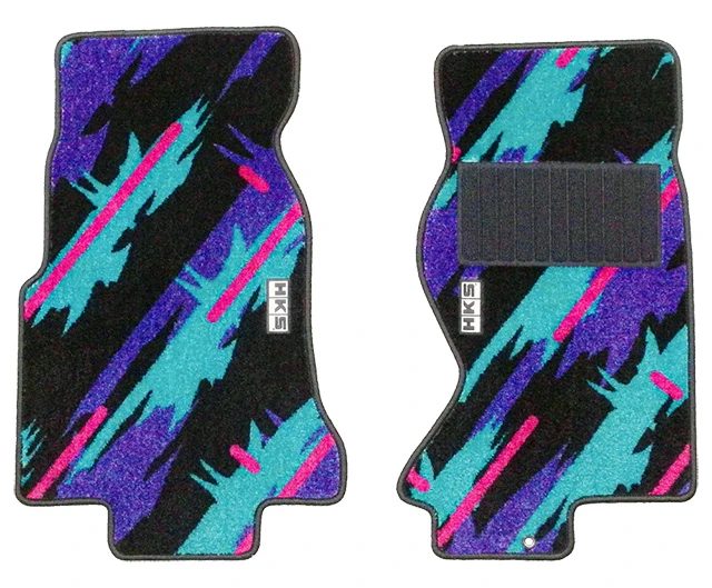 HKS Mitsubishi Evolution CT9A Non-MR 50th Anniversary Floor Mat Oil Color - Front Set RHD