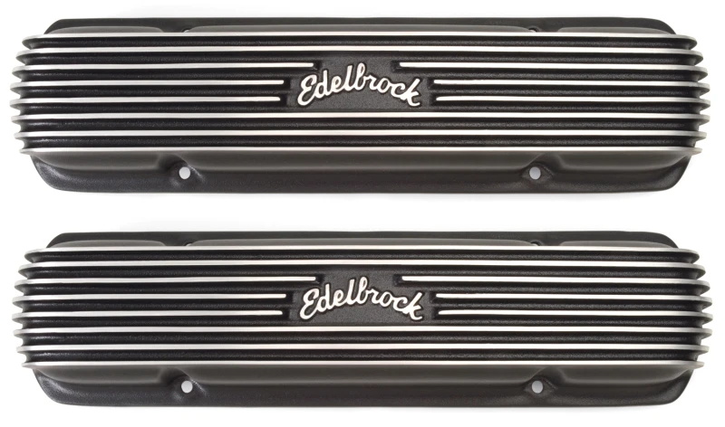 edelbrock_41303-6793235978e51 Edelbrock Valve Cover Classic Series Pontiac 1962-1979 301-455 CI V8 Black