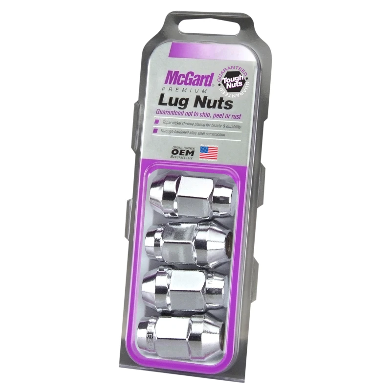 McGard Hex-Lug-Mutter (Cone Seat Bulge Style) M14X1,5 / 13/16 Hex / 1,945 Zoll Länge (4-Stück) - Chrom