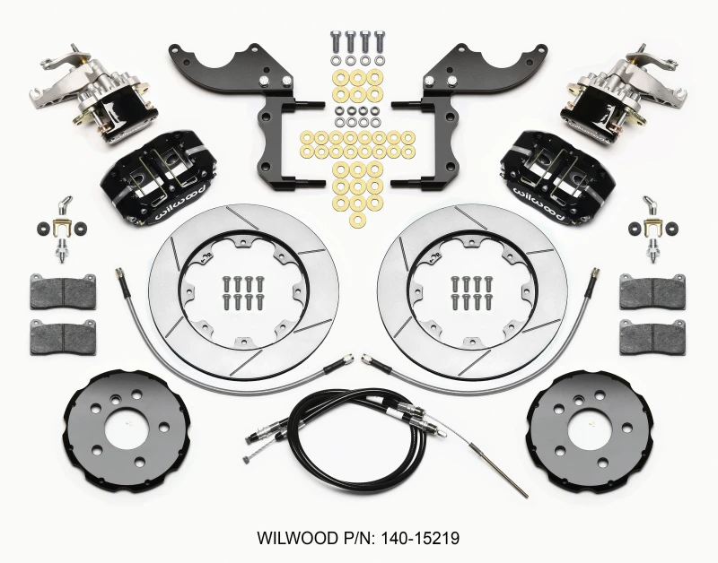 Wilwood Dynapro Radial4 / MC4 Hinterrad-Kit 12,19 2014-2015 Mini Cooper mit Leitungen und Kabeln