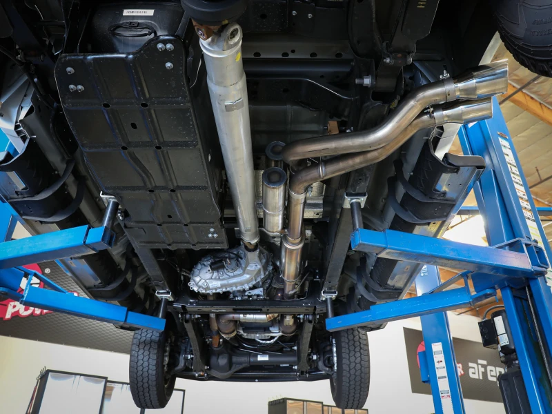 aFe Rebel Series 3 Zoll 409 SS Kat-Back Auspuff mit polierten Endrohren 17-20 Ford F-250 V8 6,2L