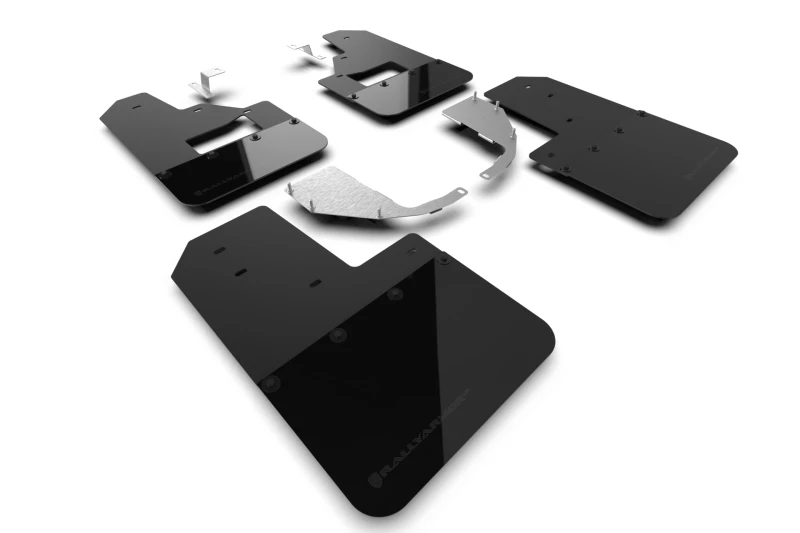 Rally Armor 21-24 Ford Bronco (Stahl Bmpr + RB - Kein Rptr/Sprt) Schwarz Mud Flap mit Met. Schwarz Logo