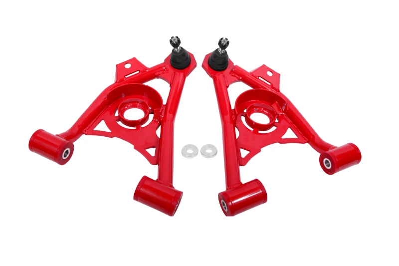 BMR 94-04 Ford Mustang Non-Adj. A-Arms Lower (Poly) w/ Spring Pocket - Red