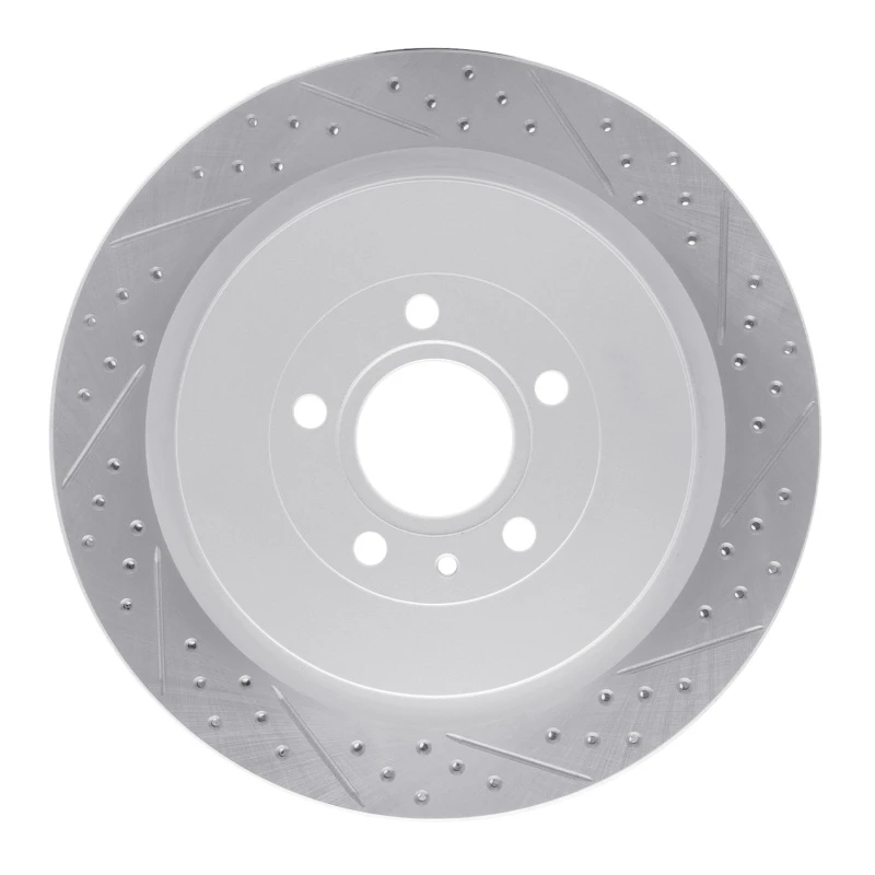 DFC 13-14 Ford Mustang Rear Right Drilled & Slotted Geoperformance Rotor
