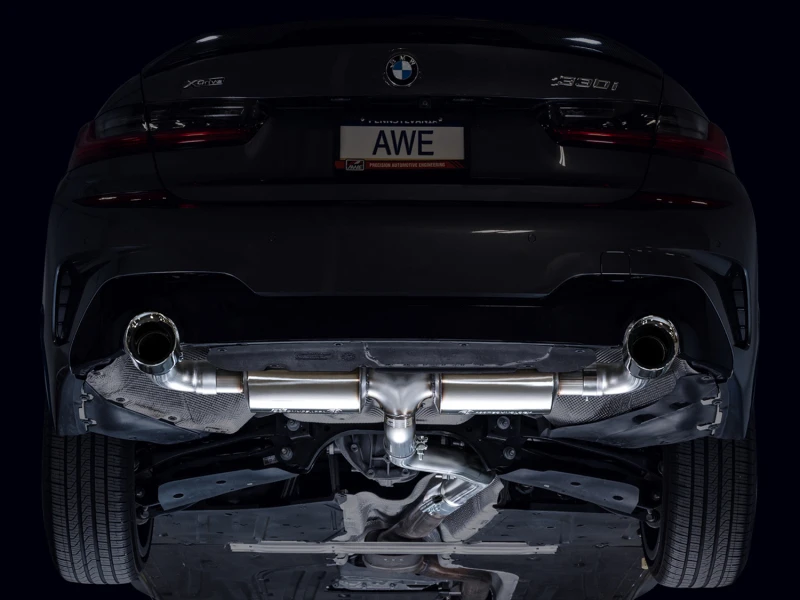 AWE 19-23 BMW 330i / 21-23 BMW 430i Basis G2X Touring Axle Back Auspuff - Chrom Silber