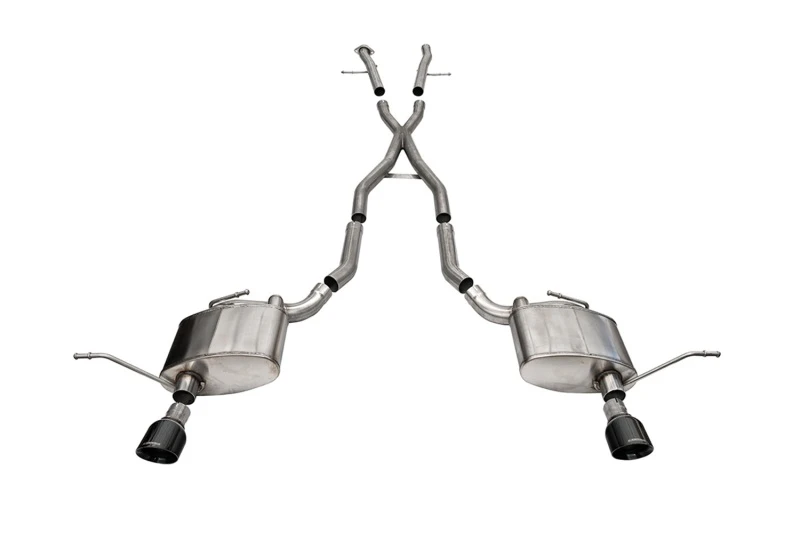 Corsa 11-21 Jeep Grand Cherokee Xtreme 2,5-Zoll-Kat-Back-Dual-Rear-Exit mit einzelnen 4,5-Zoll-Black-PVD-Tipps