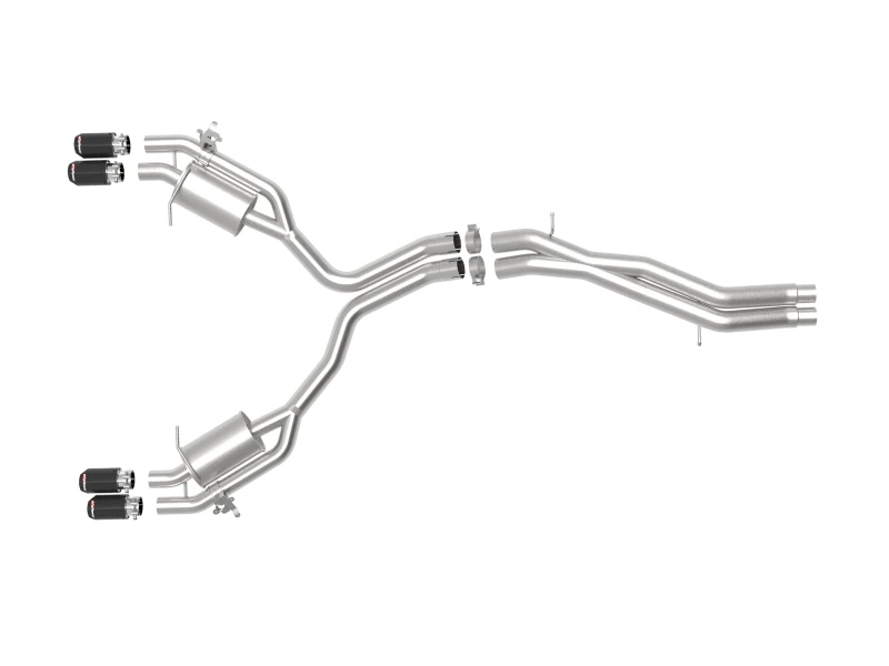 aFe 18-20 Audi RS5 Coupe MACH Force-Xp 3in auf 2,5in 304 SS Axle-Back Abgasanlage-Quad Carbon-Tipps