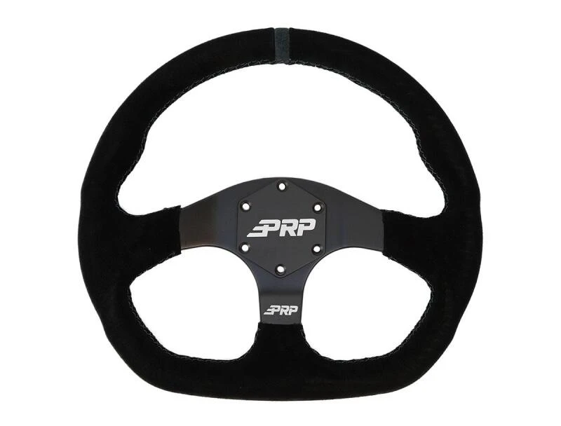 PRP Suede D-Shape Steering Wheel - Blue