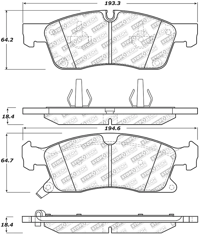 StopTech 11-20 Jeep Grand Cherokee Street Select Front Brake Pads