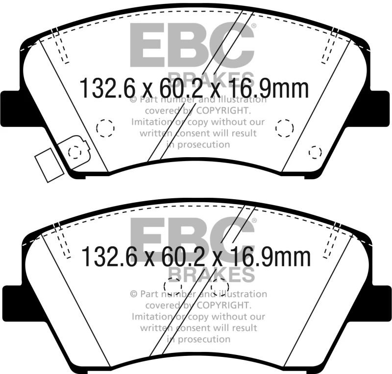 EBC 2017+ Hyundai Elantra 1.4L Turbo Ultimax2 Front Brake Pads