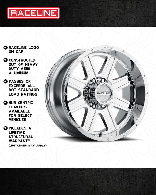 Raceline 940C Hostage 18x9in / 5x150 BP / 12mm Offset / 110.3mm Bore - Chrome Wheel