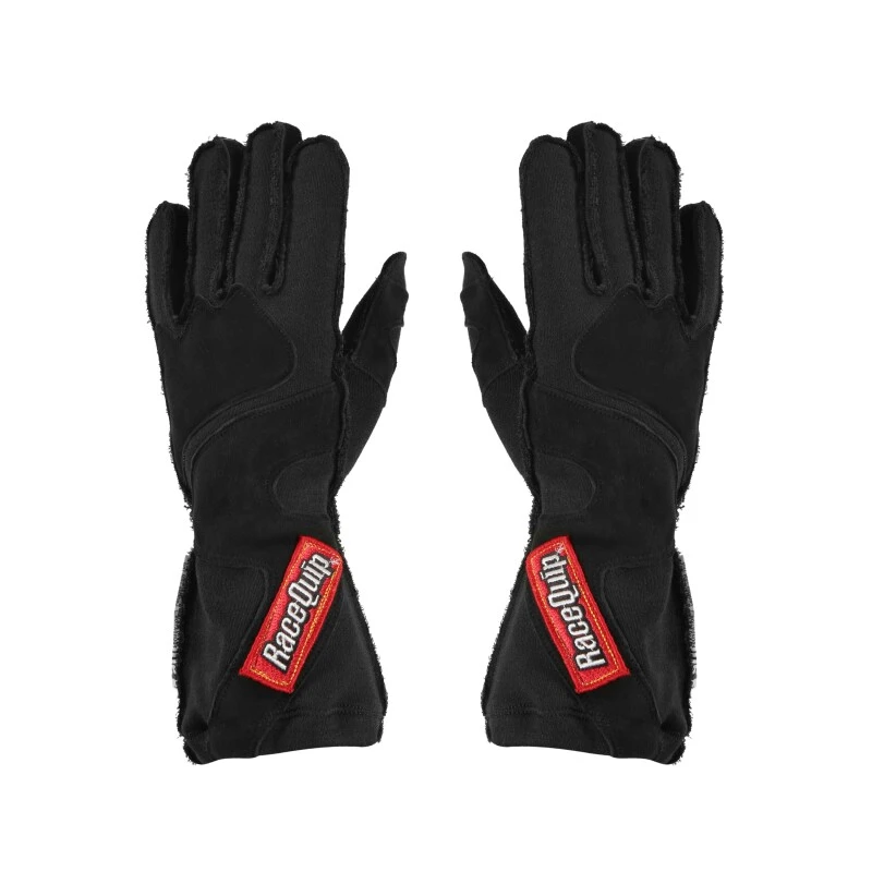 RaceQuip 356 Series 2 Layer Nomex Outseam Race Gloves SFI 3.3 / 5 All Black Small