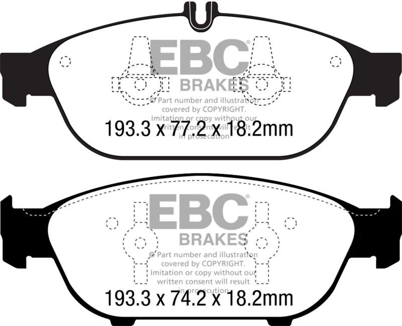 EBC 12+ Mercedes-Benz E550 4.6 Twin Turbo Coupe Redstuff Front Brake Pads