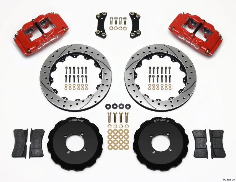 Wilwood FSLI4 Vordere Hut Kit 13,00 Zoll Bohrloch Rot 2003-05 Scion xA xB