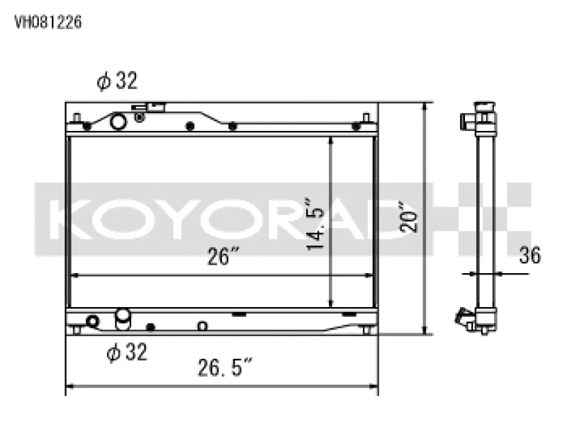 Koyo Radiator for 2000-2009 Honda S2000 2.0/2.2L (MT)