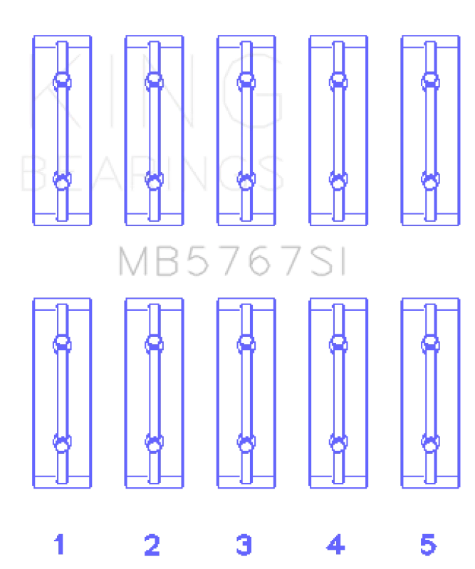 King Engine Bearings Nissan Hr15/16DE (Size +0.25mm) Main Bearing Set