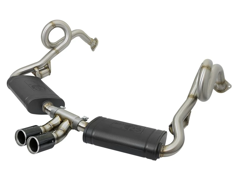 aFe MACHForce-Xp 2in 304 SS Cat-Back Auspuff mit Carbon Fiber Endrohren 13-16 Porsche Boxster 2.7L/3.4L
