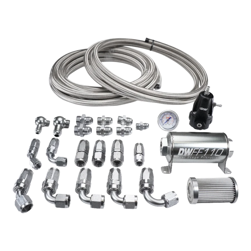 Deatschwerks X2 Series Pumpenmodul -8AN Feed w/ -6AN return CPE Plumbing Kit für Honda Civic 92-00
