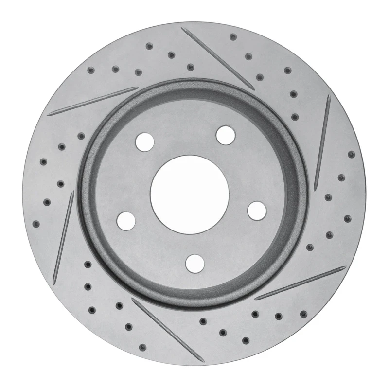 DFC 12-18 Jeep Wrangler Front Right Drilled & Slotted Geoperformance Rotor