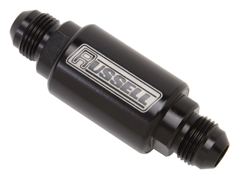 Russell Performance Schwarz eloxiert (Länge 3 Zoll, Durchmesser 1-1/4 Zoll, -6 männliche Ein/Auslass)