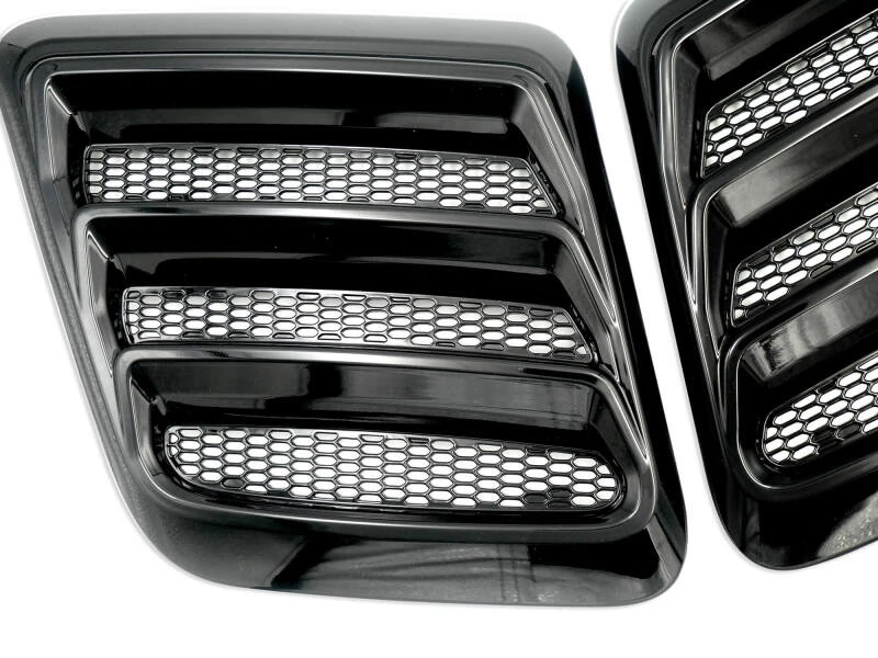 Roush 2018-2023 Mustang Hood Heat Extractors - Gloss Black