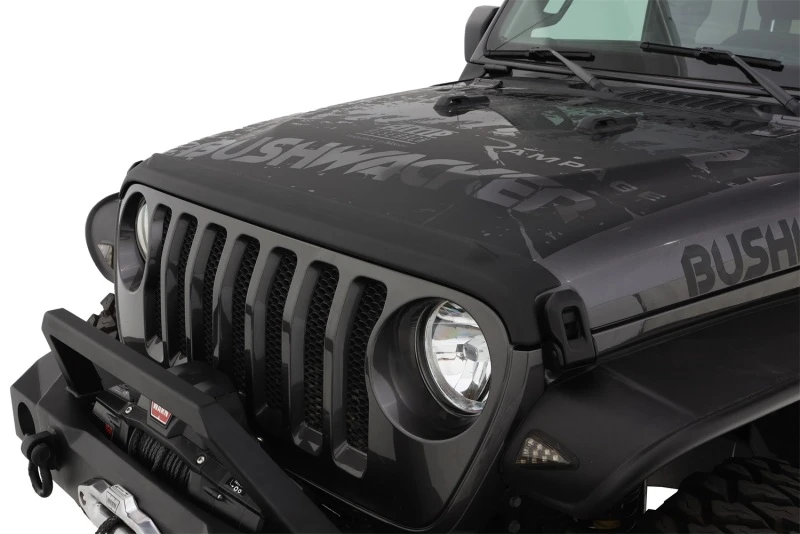 Bushwacker 18-19 Jeep Wrangler Rubicon/Sport/Unlimited/Sport S Motorhaube Stein Guard- Schwarz