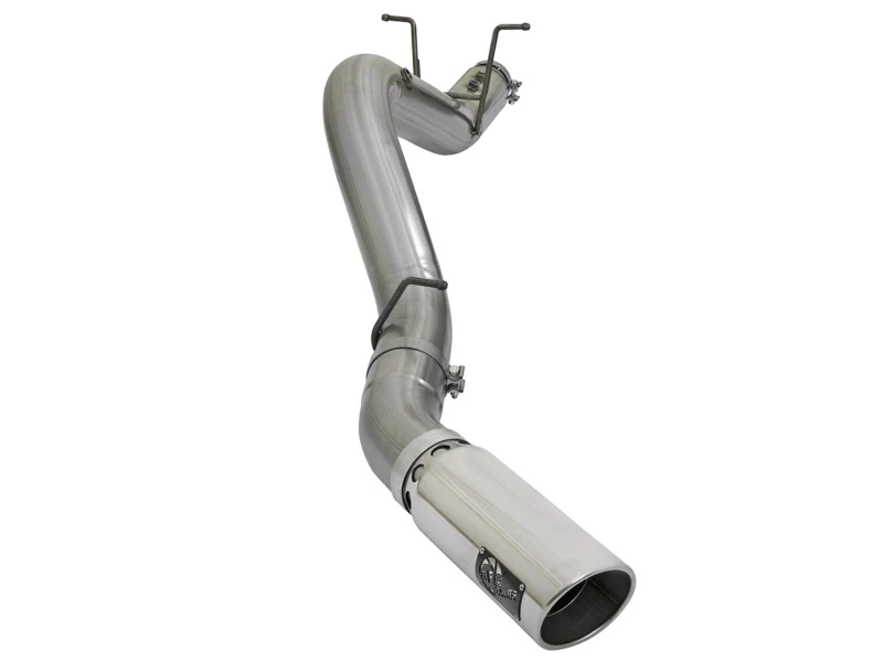 aFe LARGE BORE HD 5in 409-SS DPF-Back Auspuff mit poliertem Endstück 2017 GM Duramax V8-6.6L (td) L5P