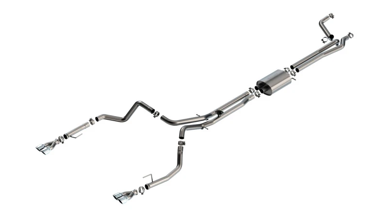Borla S-Type Cat Back Auspuffsystem für 24-25 Chevy Silverado 1500 (6.2L V8) - 3.5 Zoll Chromspitzen