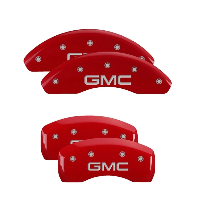 MGP 4 Bremssattel-Abdeckungen Graviert Vorne & Hinten GMC Rot Finish Silber Char 2019 GMC Terrain