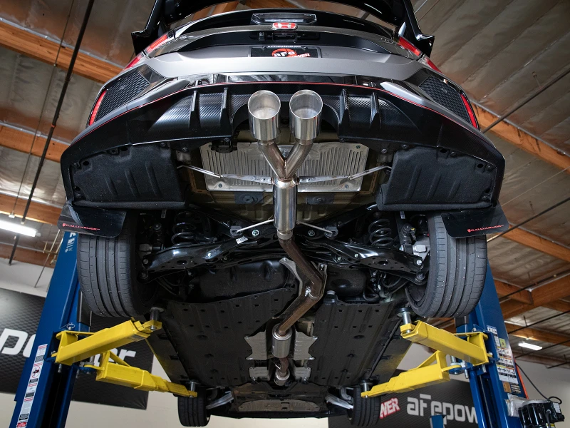 aFe Takeda 2,5-Zoll-304SS-Achse-Rückseite-Auspuff-System 17-19 Honda Civic Type R L4-2,0L (t) - Polierter Auspuff