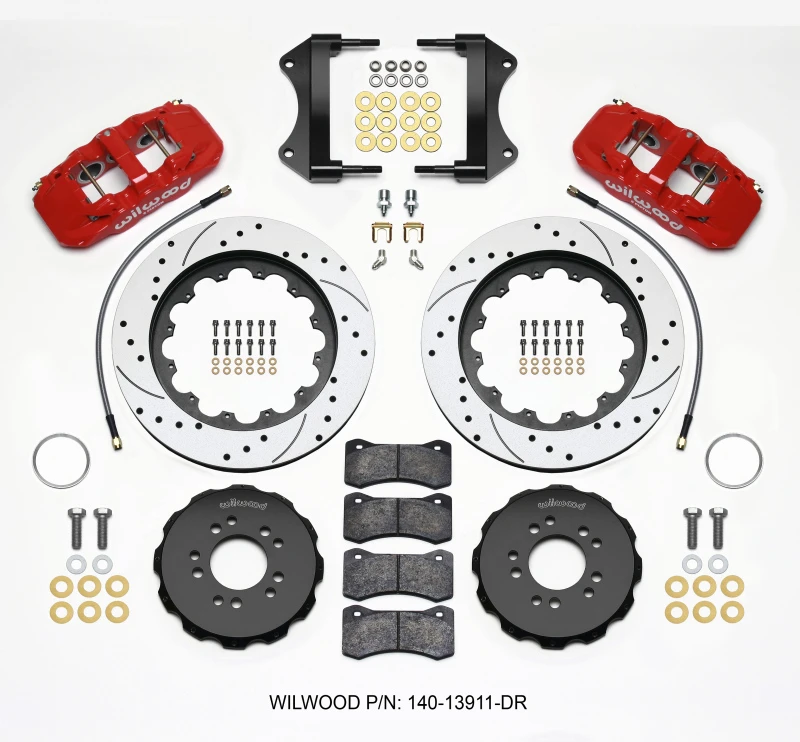 Wilwood AERO6 Vordere Bremse Kit 15,00 gebohrt rot 2014- Corvette C7 mit Leitungen