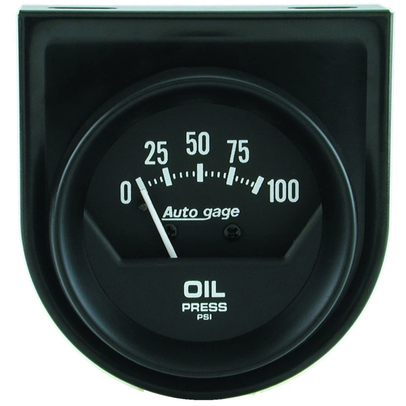 Autometer Auto Gage 2-Zoll-100-PSI-mechanischer Kurzrundlauf-Schwarz-Öldruckmesser