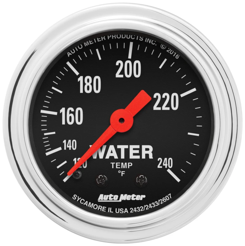 AutoMeter Gauge Water Temp 2-1/16in. 120-240 Deg. F Mechanical Traditional Chrome