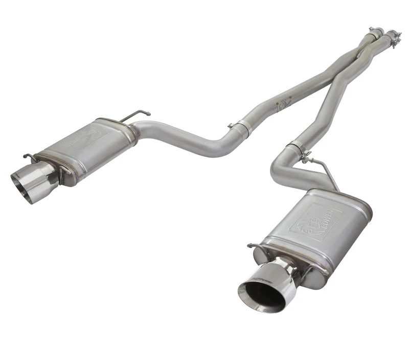 aFe Mach Force-Xp 3in CB Edelstahl Dual Auspuffsystem mit polierten Endstücken 09-15 Cadillac CTS-V