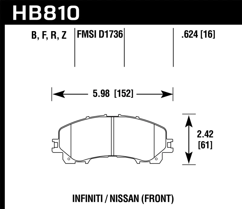 Hawk 14-17 Infiniti Q50 HPS 5.0 Vordere Bremsbeläge