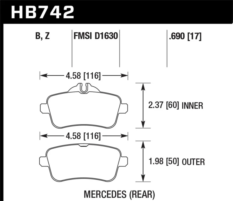Hawk 14-15 Mercedes M-Klasse / 12-13 Mercedes ML350 Performance Keramik Bremsbeläge hinten