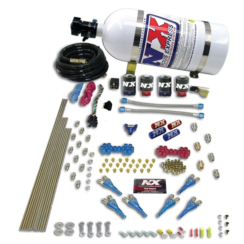 Nitrous Express Pro-Shk/Alc 4 Solenoiden Nitrous Kit (250-650PS) mit 10lb Flasche