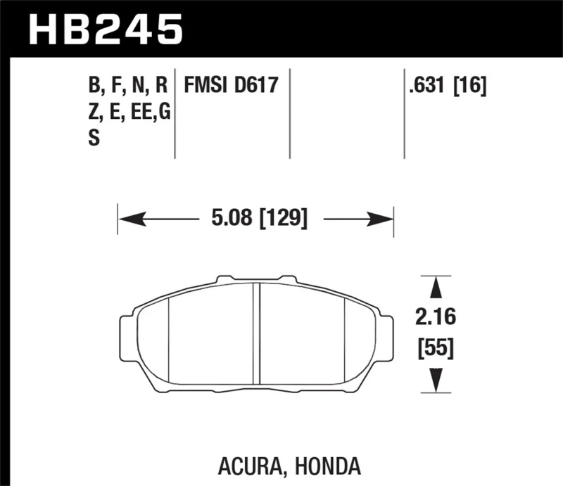 Hawk 94-01 Acura Integra (ausgeschlossen Type R) HPS Street Front Bremse Pads